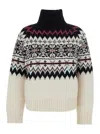 Semicouture Multicolor Turtleneck Sweater With All-over Inlays In Wool Blend Woman In Multi