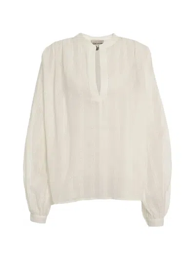 Semicouture Nahia Broderie-anglaise Balloon-sleeve Blouse In Neutrals