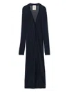 Semicouture Navy Blue Licia Long Cardigan In Blue