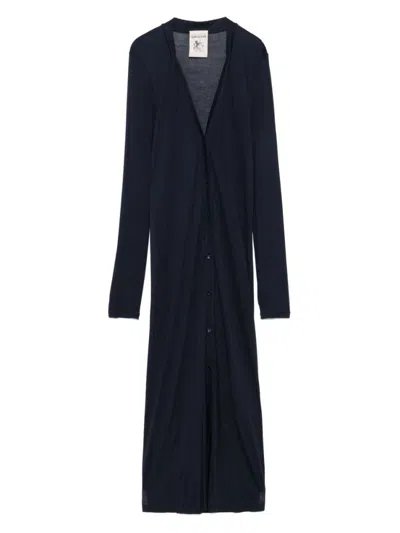 Semicouture Navy Blue Licia Long Cardigan