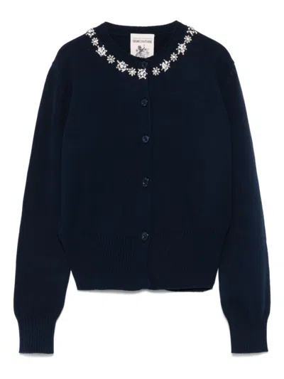 SEMICOUTURE NAVY BLUE PETRA CARDIGAN