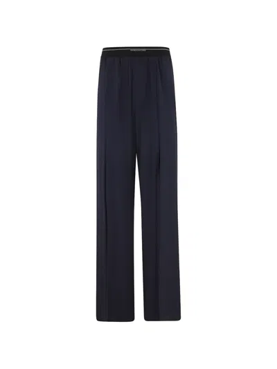 Semicouture Nayara Elasticated-waist Trousers In Blue