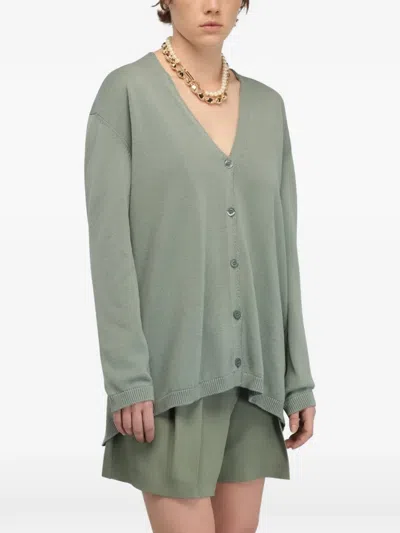 Semicouture Nina Lace-panel Cardigan In Pink