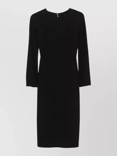 Semicouture Nina Stretch Midi Dress Pencil Silhouette In Black