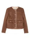 Semicouture Nora Button Pocket Jacket In Brown
