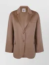 Semicouture Notched Lapel Single Breasted Flap Pocket Jacket In Brown