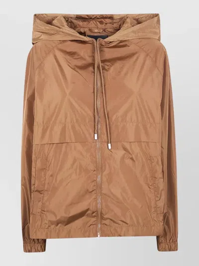 SEMICOUTURE NYLON K WAY HOODED JACKET DRAWSTRING HEM