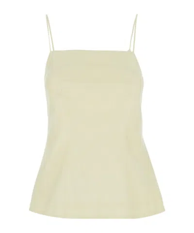 Semicouture Off-the-shoulder Spaghetti Strap Top In White