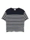 Semicouture Ombeline Striped Cotton Sweater In Blue