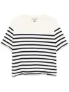 Semicouture Semi Couture Relaxed Fit Striped Natural Sweater In White
