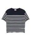 Semicouture Ombeline Striped Cotton Sweater In Blue