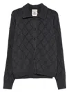 Semicouture Openwork Collared Cardigan In Gray