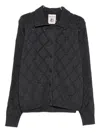 Semicouture Openwork Collared Cardigan In Gray