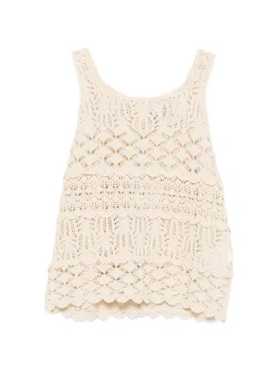 Semicouture Shelley Cotton Tank Top In Neutral