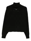 Semicouture Openwork Turtleneck Sweater In Black