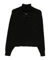 Semicouture Openwork Turtleneck Sweater In Black