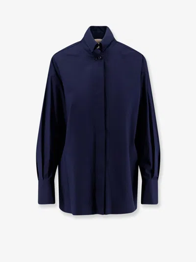 Semicouture Oversize Cotton Shirt In Blue