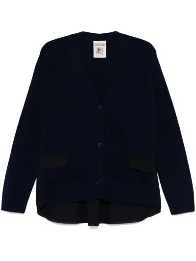 Semicouture Panelled Cardigan In Blue