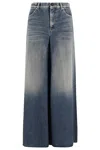 Semicouture Denim Skirt With Belt Loops In Brown