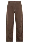 Semicouture Straight Leg Pants With Contrast Stitching In Gray