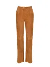 Semicouture Elsa Suede Trousers In Orange