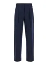 Semicouture Blue Pants With High Waist And Pences On The Front In Blue