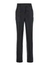 Semicouture Belt-loop Wool Trousers In Black