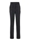 Semicouture Belt-loop Wool Trousers In Black