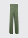 Semicouture Tailored Trousers With Pleats And Pockets In Green
