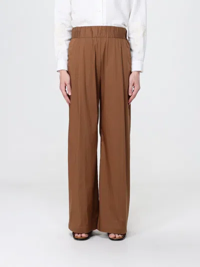 Semicouture Pants Woman In Brown