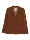 Semicouture Tailored Brown Blazer With Notched Lapel In Brown