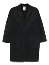 Semicouture Patch-pocket Wool Coat In Black