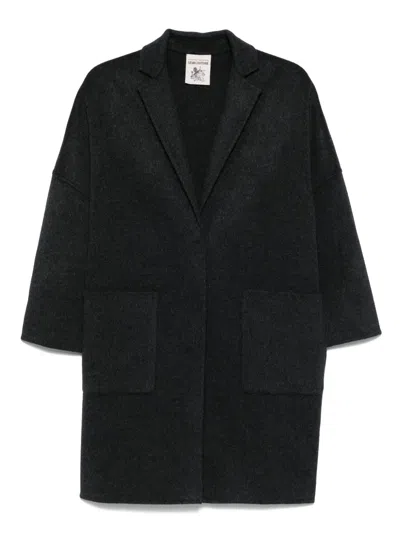Semicouture Patch-pocket Wool Coat In Black
