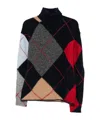 Semicouture Patterned High-neck Sweater In Multi