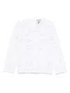Semicouture Adriana Cotton Cardigan In White
