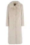 Semicouture Long Sleeves With Fur Side Pockets In Neutral