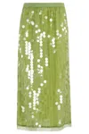 Semicouture Pencil Midi Skirt With All-over Sequins In Green