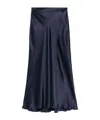 Semicouture Semi Couture Flowing Blue Wrap Maxi Skirt In Black