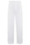 Semicouture Semi Couture Penelope High-waisted Tailored Trousers With Adjustable Cuffs In White