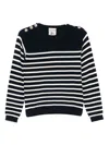 Semicouture Perla Striped Cotton Sweater In Blue
