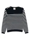 Semicouture Perla Striped Cotton Sweater In Blue