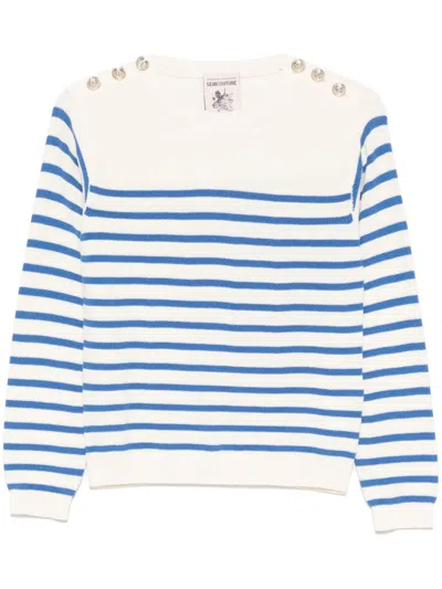 Semicouture Perla Sweater In A01l3 Bianco