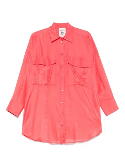 SEMICOUTURE PINK ANGELICA COTTON AND SILK SHIRT