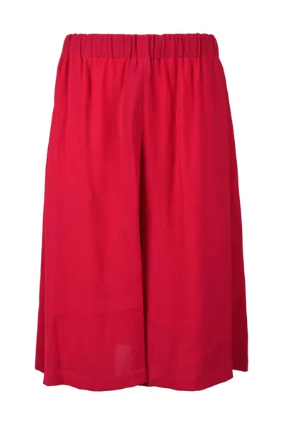 Semicouture Pink Elastic Triacetate-blend Shorts In Red