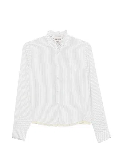 Semicouture Pinstripe Ruffled Shirt In Pattern