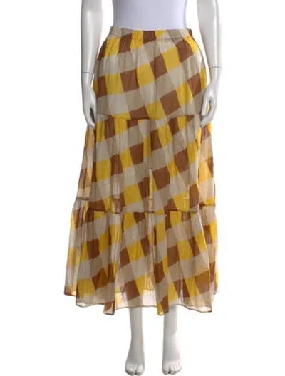Pre-owned Semicouture Plaid Print Long Skirt In Multi