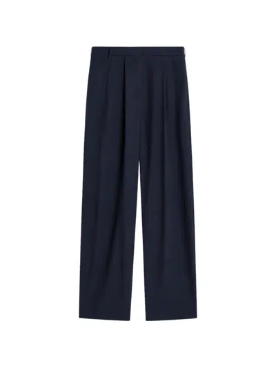 Semicouture Pleat-detail Tailored Trousers In Blue