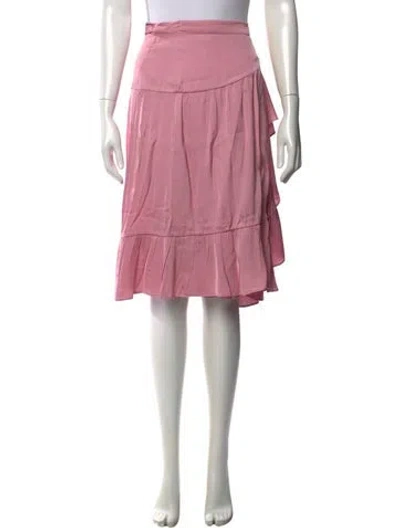 Pre-owned Semicouture Pleated Accents Midi Length Skirt In Pink