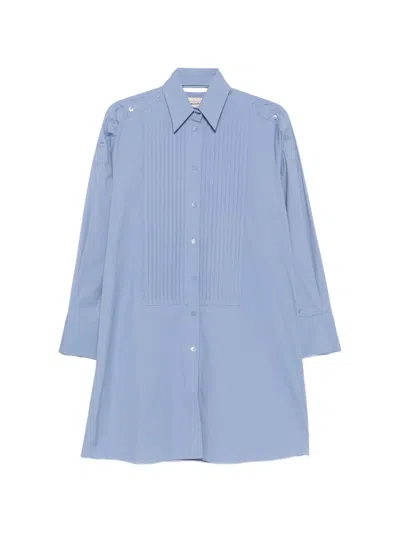 Semicouture Pleated Button-up Shirt In Multi