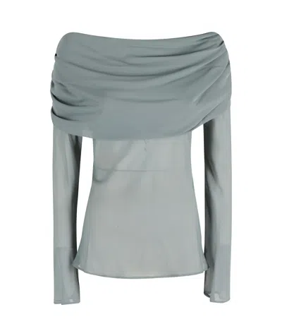 Semicouture Pleated Detail Blouse In Green